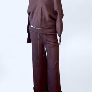 Brown knitted sweater sweat set